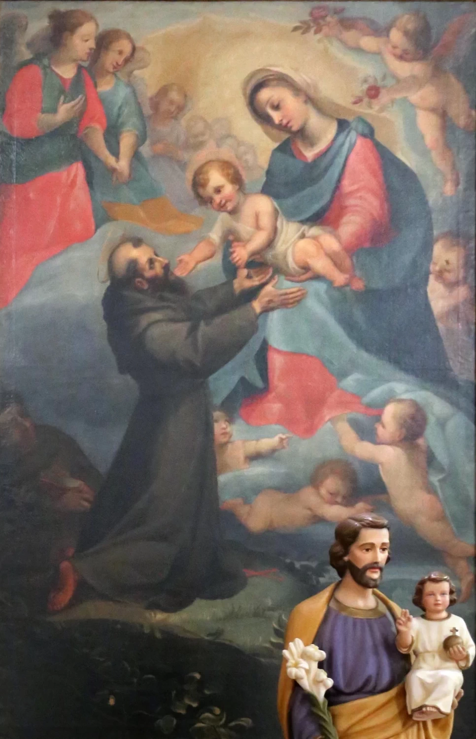 La Madonna porge il Bambino a san francesco - Pieve di San Buonaventura (Bosco ai Frati)